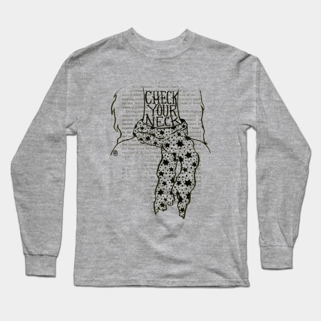 Check Your Neck Female- black design Long Sleeve T-Shirt by Polkadotdreamer